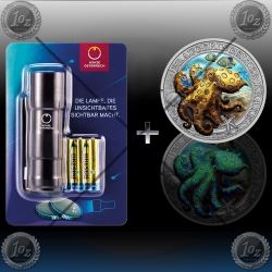 KOMPLET - 3 EVRO AVSTRIJA 2022 (OCTOPUS) + UV LUČKA